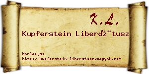 Kupferstein Liberátusz névjegykártya